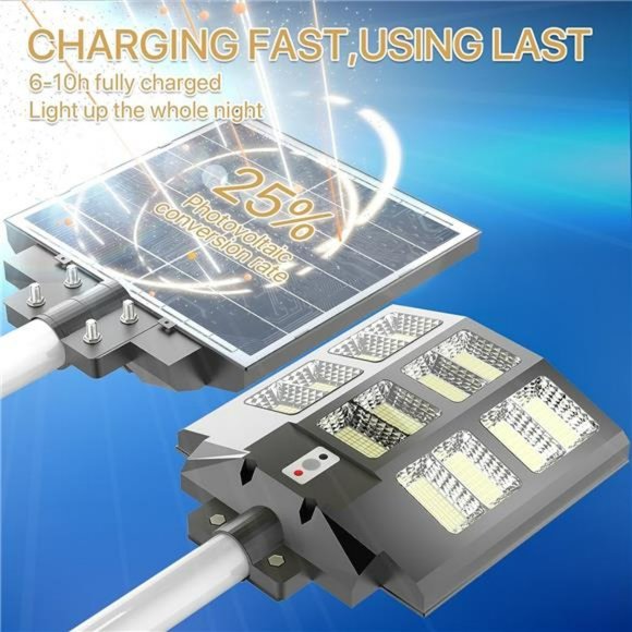 600W Solar Street Light Outdoor , 6500K Dusk to Dawn Solar Light, Waterproof - Picture 3 of 6